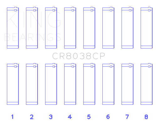 King 03-09 Ford Powerstroke V8 6.0L Diesel (Size +.25mm) Connecting Rod Bearing Set - CR8038CP0.25