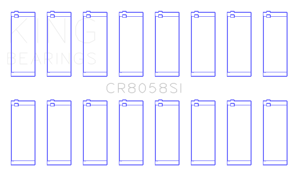 King Ford 6.2L V8 (Size +.25) Connecting Rod Bearing Set (Set of 8) - CR8058SI0.25