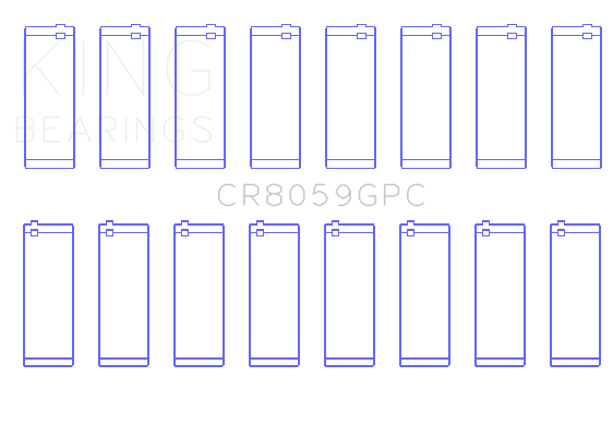 King General Motors Duramax Diesel (Size 0.26) Connecting Rod Bearing Set - CR8059GPC.026