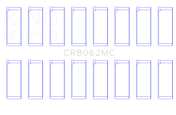 King GM 6.2 - LT1/LT4 Gen V ( Size +.002) Connecting Rod Bearing Set - CR8062MC