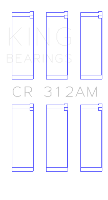 King Engine Bearings Subaru Ef12 L3 (Size +0.25mm) Connecting Rod Bearing Set - CR312AM0.25