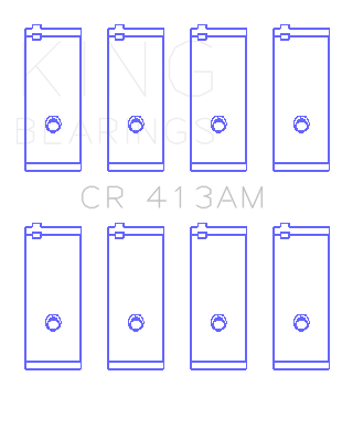 King Engine Bearings Toyota 2A/3A/4A/(Size +0.50mm) Connecting Rod Bearing Set - CR413AM1.5