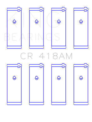King Daewoo A15DM/A15MF/A15SMS/A16DMS/G15MF /Opel /Vauxhall 16SV/E16SE (Size 0.5) Rod Bearing Set - CR418AM0.5