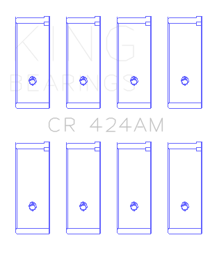 King Engine Bearings Chrysler 134C 2.2L/153Ci 2.5L (Size +0.25mm) Connecting Rod Bearing Set - CR424AM0.25