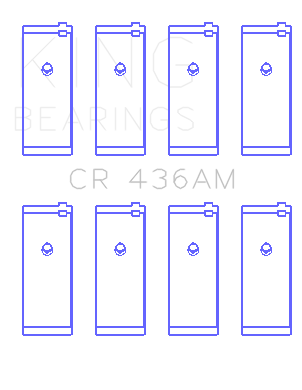 King Engine Bearings Ford 98Ci/110Ci Escort 1600 (1981-84) (Size +0.25mm) Connecting Rod Bearing Set - CR436AM0.25