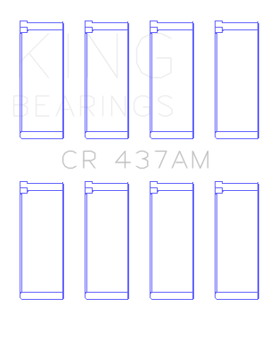 King Engine Bearings VW/Audi Aku/Aqm/Cr/Cy/Jk/Jr/Ky/Ra (Size +0.50mm) Connecting Rod Bearing Set - CR437AM0.5
