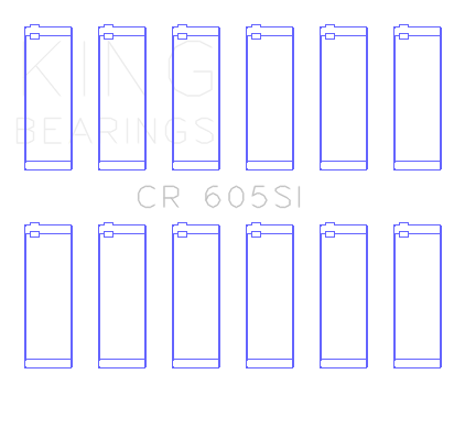King GM 2.8L/3.4L V6 (Size 1.5) Connecting Rod Bearings Set of 6 - CR605SI1.5