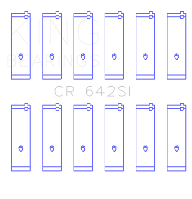 King Ford V6 177ci 2.8L / 245ci 4.0L Connecting Rod Bearing Set (Set of 6) - CR642SI040