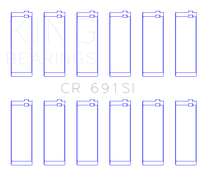 King Engine Bearings Ford V-6 183. (Size +1.0mm) Connecting Rod Bearing Set - CR691SI1.0
