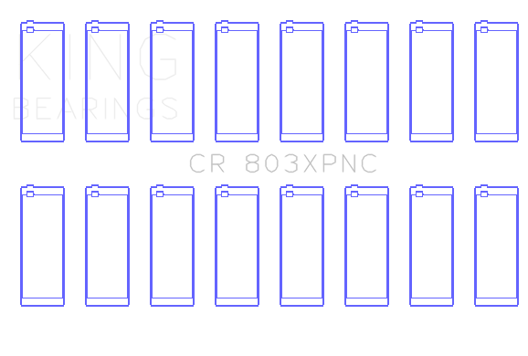 King Chevrolet SBC 265CI/283CI/327CI (Size STD) Connecting Rod Bearing Set of 8 - CR803XPNC
