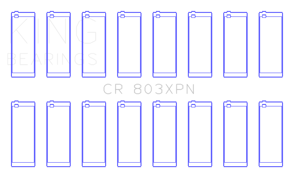 King Chevrolet Small Block 265ci/283ci/327ci (Size STDX) Performance Rod Bearings - Set of 8 - CR803XPNSTDX