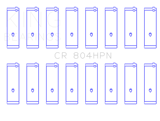 King Ford 260CI / 289CI / 302 5.0L Windsor Connecting Rod Bearing Set (Size STDX) - CR804HPNSTDX