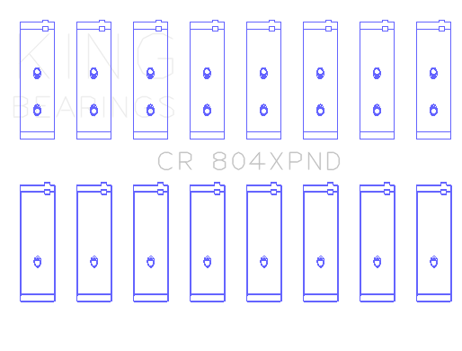 King Ford 260ci / 289ci / 302 5.0L Windsor - Doweled (Size STD) Performance Rod Bearing Set - CR804XPND