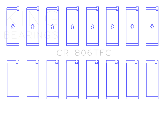 King Engine Bearings Chrysler 361Ci 383Ci (Top Fuel) (Size STDX) Connecting Rod Bearing Set - CR806TFCSTDX