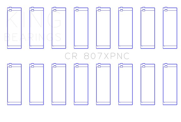 King Chevrolet SBC 307ci / 350ci and Gen III / IV Connecting Rod Bearing Set (Set of 8) - CR807XPNCSTDX