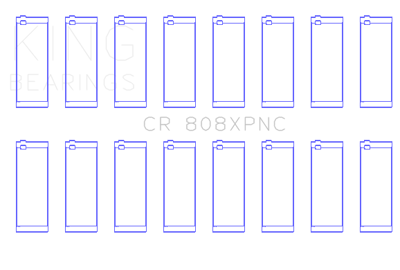 King Engine Bearings GM 369-502 Gen IV / V / VI Big Block Chevy Rod Bearing Set (Size .001) - CR808XPNC001