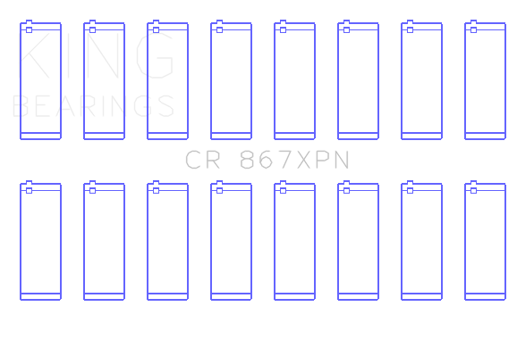 King GM 265CI 4.3L V8/283CI 4.7L V8/302CI 5.0L V8 (Size STD) Tri-Metal Performance Rod Bearing Set - CR867XPN