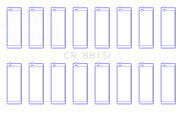 King Engine Bearings Ford 281Ci/330Ci (Size +0.50mm) Connecting Rod Bearing Set - CR881SI0.5