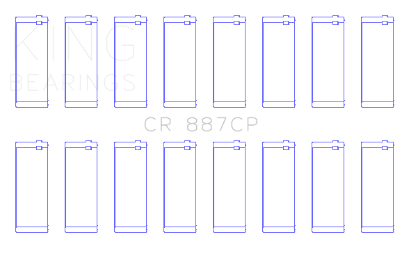 King Ford (USA) Eng 445 T/D (Size +0.10) Connecting Rod Bearing - Set of 8 Pairs - CR887CP010