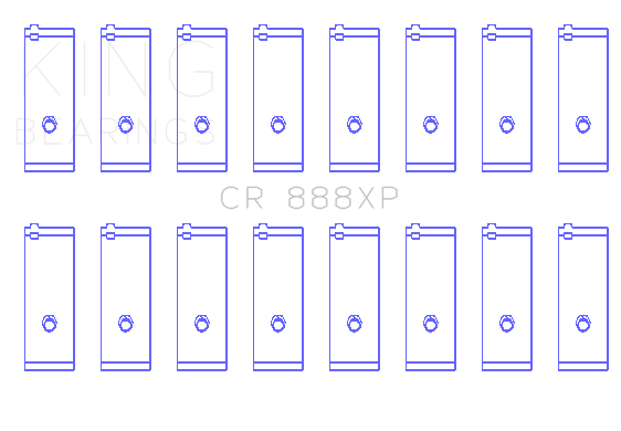 King Toyota 1UZ-FE/2UZ-FE/3UZ-FE (Size .026) Connecting Rod Bearings (Set of 8) - CR888XP.026