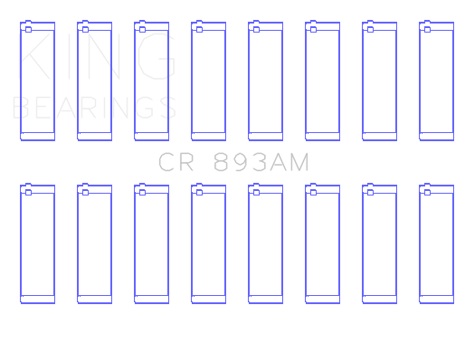 King Audi AEW/AKC/AQG/PT (Size +.25) Connecting Rod Bearing Set (Set of 8) - CR893AM0.25