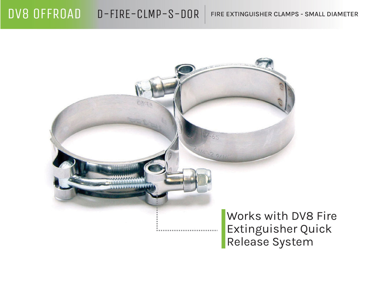 DV8 Offroad - Small Fire Extinguisher Clamps; Pair - D-FIRE-CLMP-S-DOR