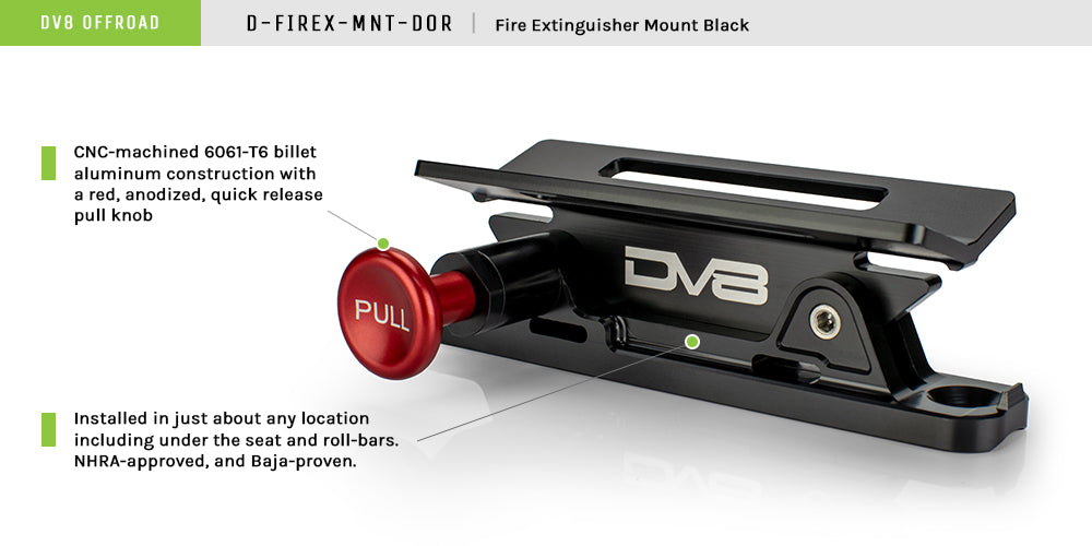 DV8 Offroad - Fire Extinguisher Mount; Black - D-FIREX-MNT-DOR