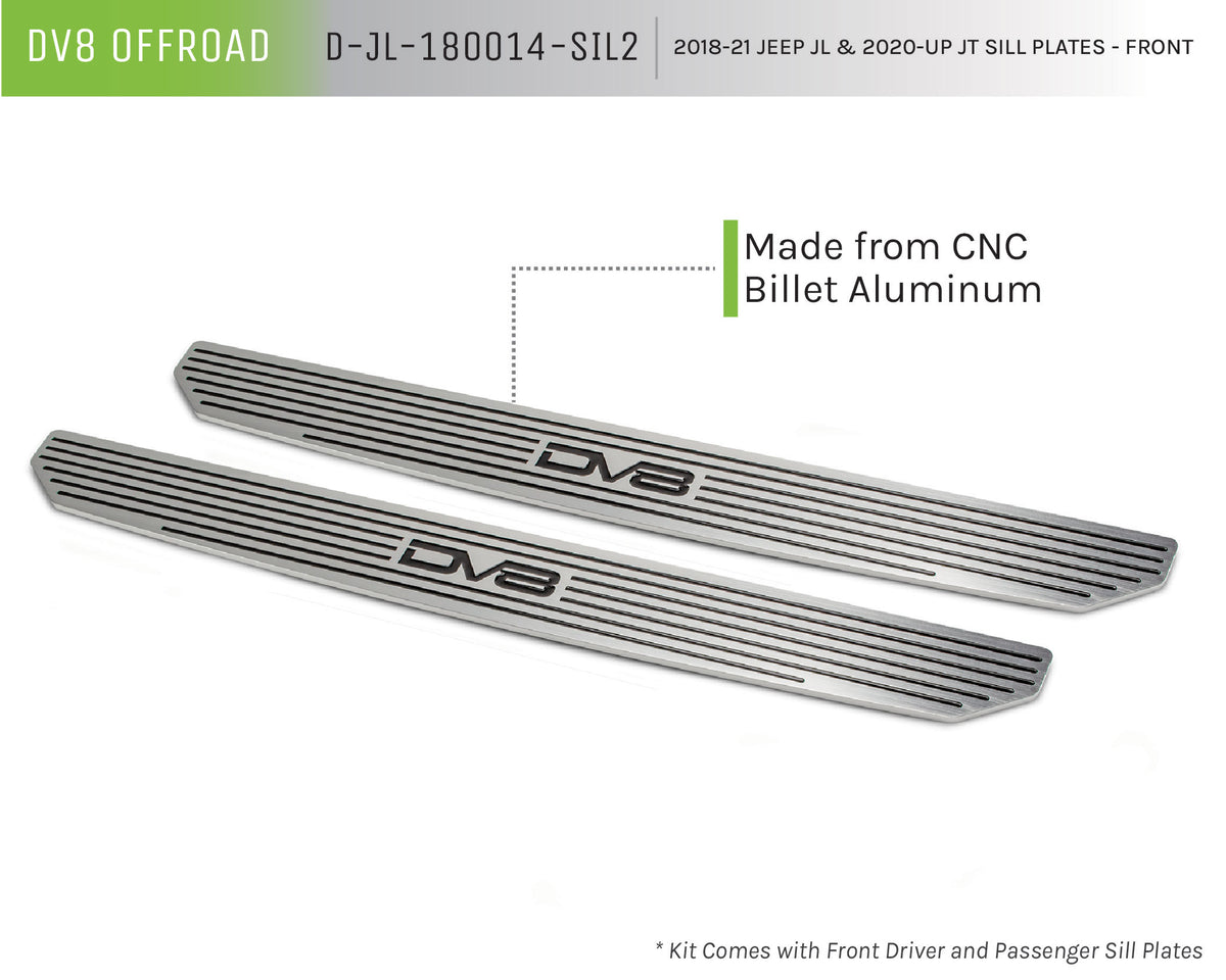DV8 Offroad - Front Sill Plates with DV8 Logo - D-JL-180014-SIL2