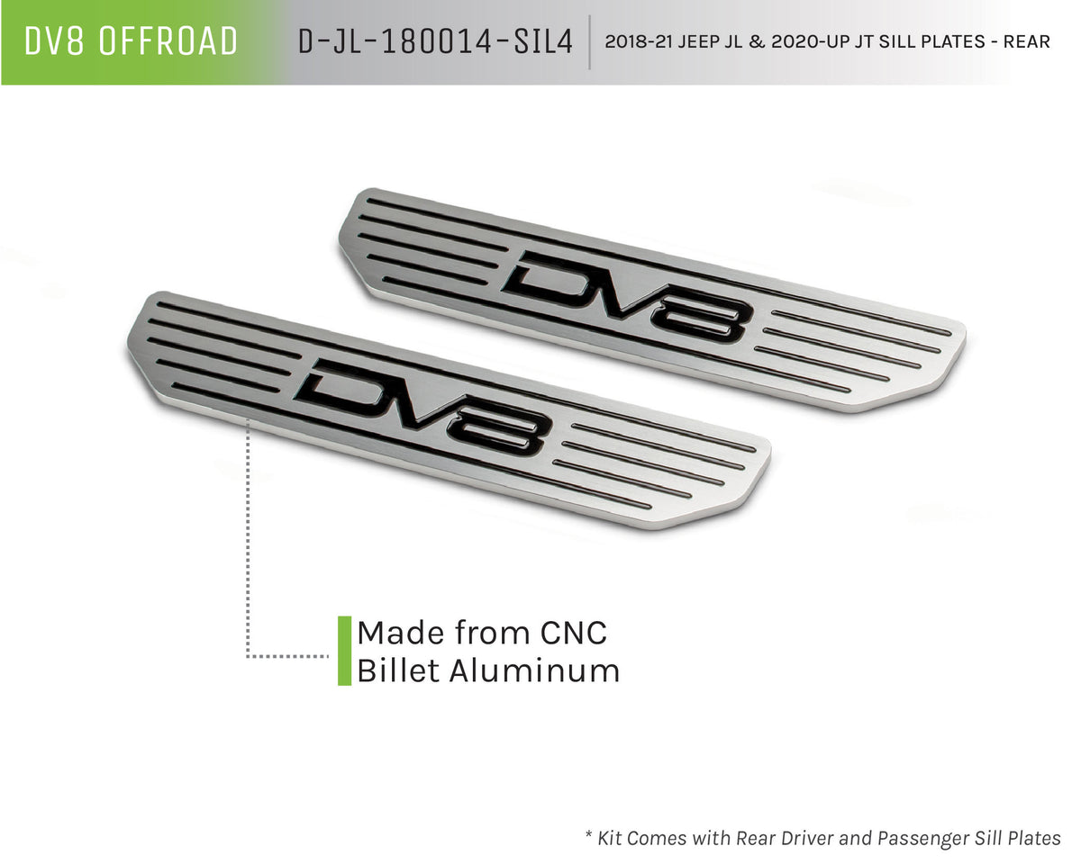DV8 Offroad - Rear Sill Plates with DV8 Logo - D-JL-180014-SIL4