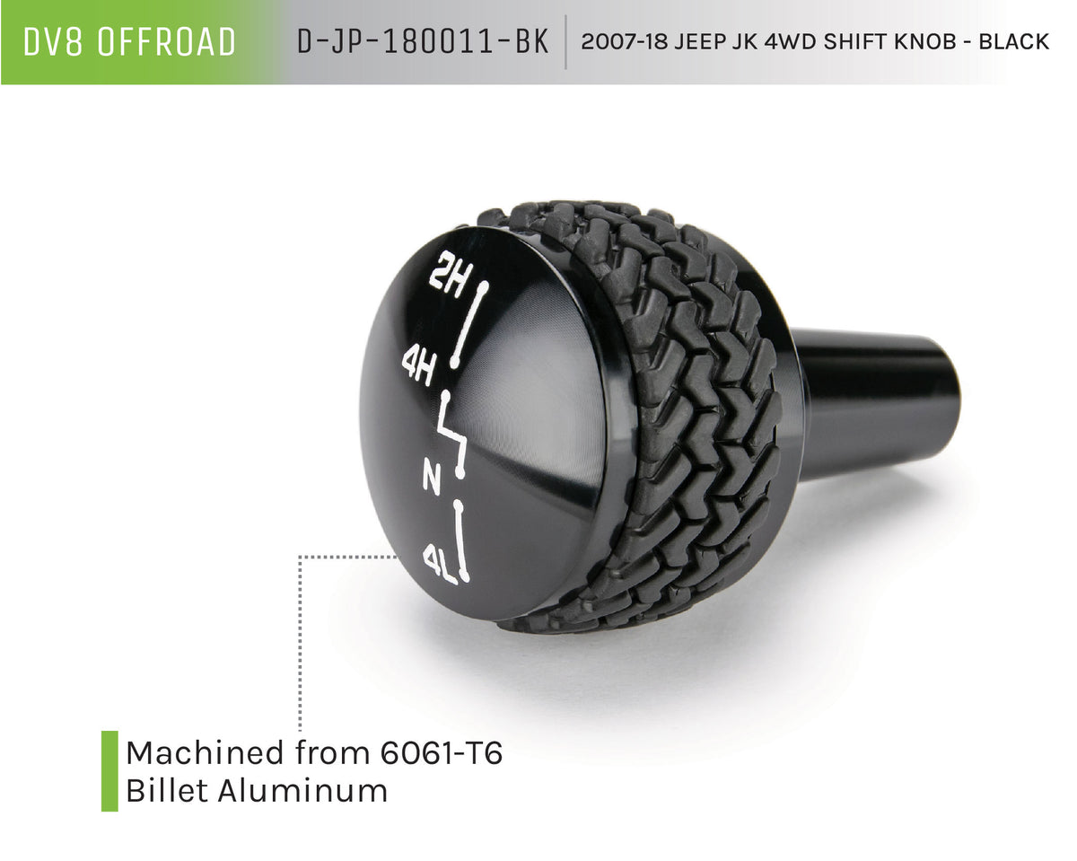 DV8 Offroad - 4WD Shift Knob; Black - D-JP-180011-BK