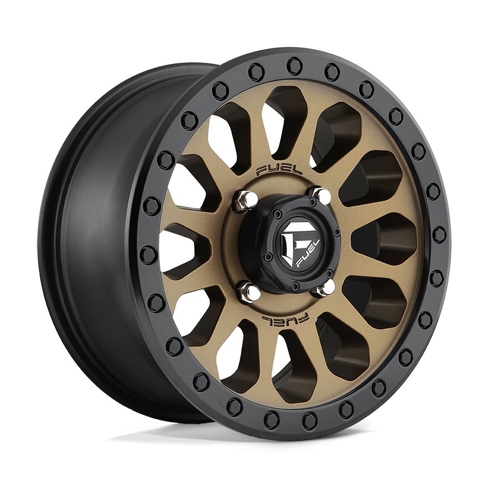 Fuel Off-Road Aluminum Wheels 14X7 Vector Utv D600 Matte Bronze Black Bead Ring