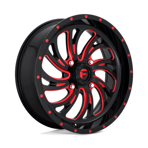 Fuel Off-Road Aluminum Wheels 20X7 Kompressor Utv D642 Gloss Black W/ Red Tint