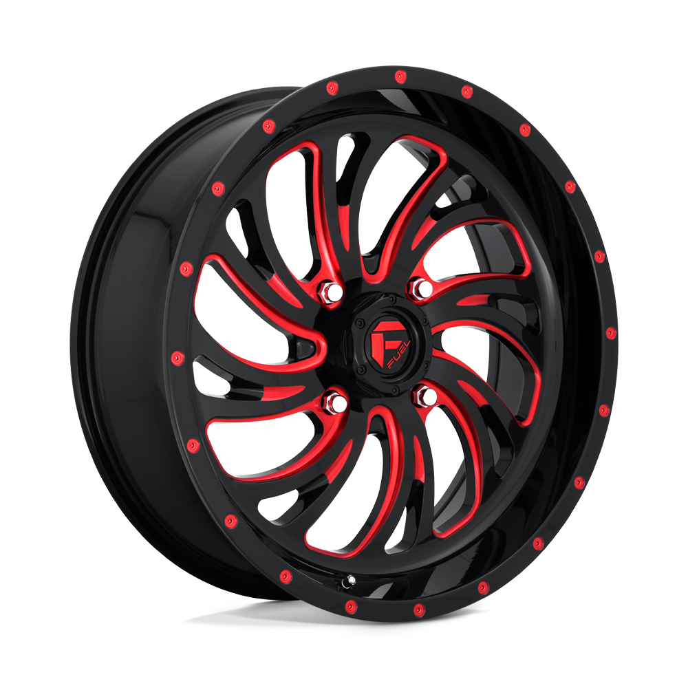 Fuel Off-Road Aluminum Wheels 20X7 Kompressor Utv D642 Gloss Black W/ Red Tint