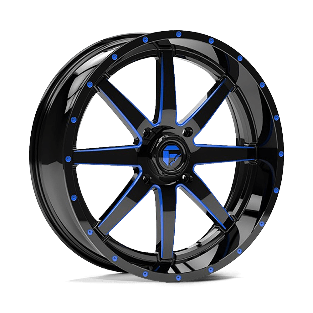 Fuel Off-Road D651 20X7 Gloss Black Milled W/ Blue Tint 4x137 +13mm