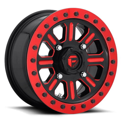 Fuel Off-Road Aluminum Wheels 15X7 Hardline Utv Beadlock D911 Gloss Black W/ Red Tint