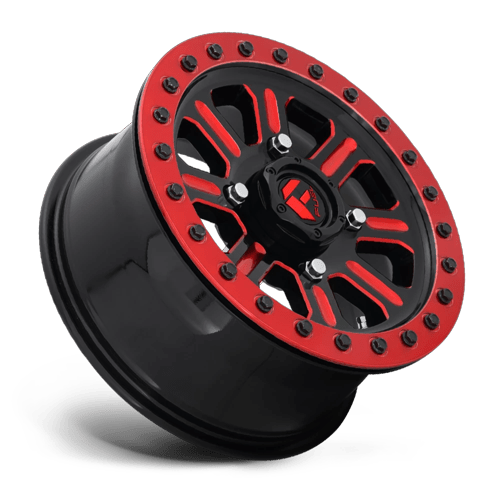 Fuel Off-Road Aluminum Wheels 15X7 Hardline Utv Beadlock D911 Gloss Black W/ Red Tint
