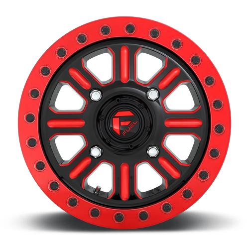 Fuel Off-Road Aluminum Wheels 15X7 Hardline Utv Beadlock D911 Gloss Black W/ Red Tint