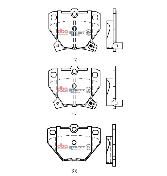 DBA 03-08 Pontiac Vibe FWD Rear SSEV Street Series Brake Pads - DB1429SSEV