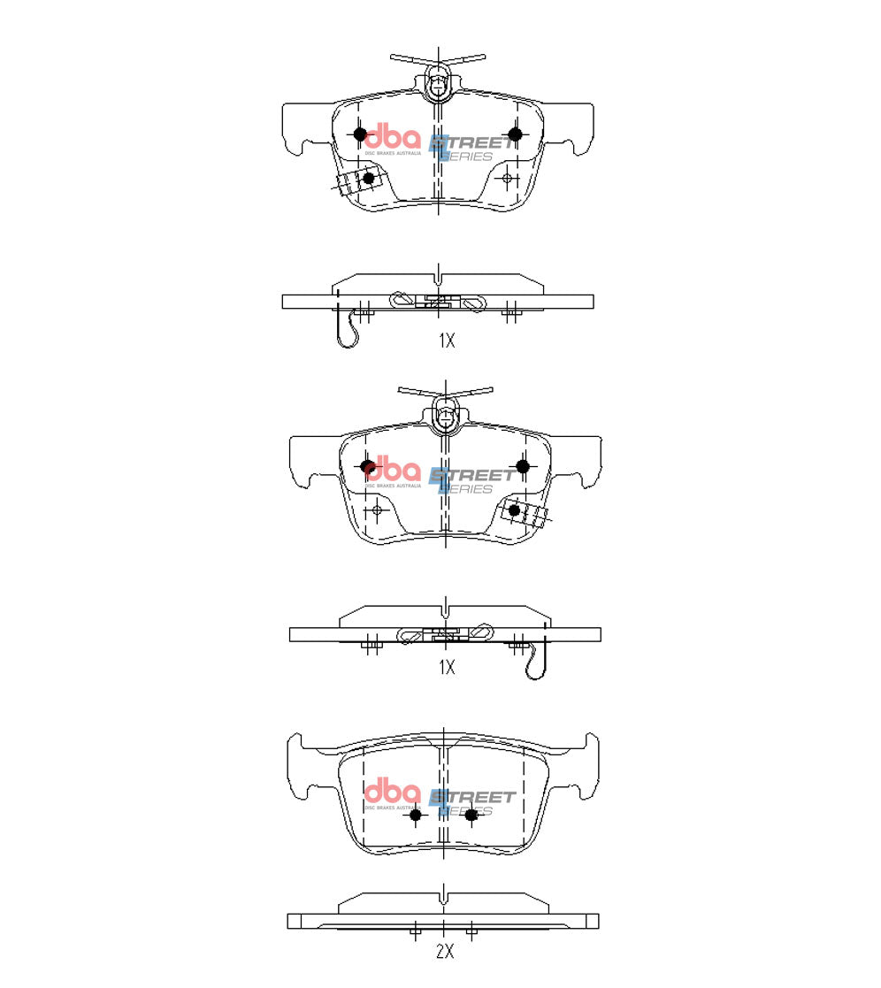 DBA 2019+ Honda Accord 2.0L Hybrid Street Series Rear Brake Pads - DB15152SS