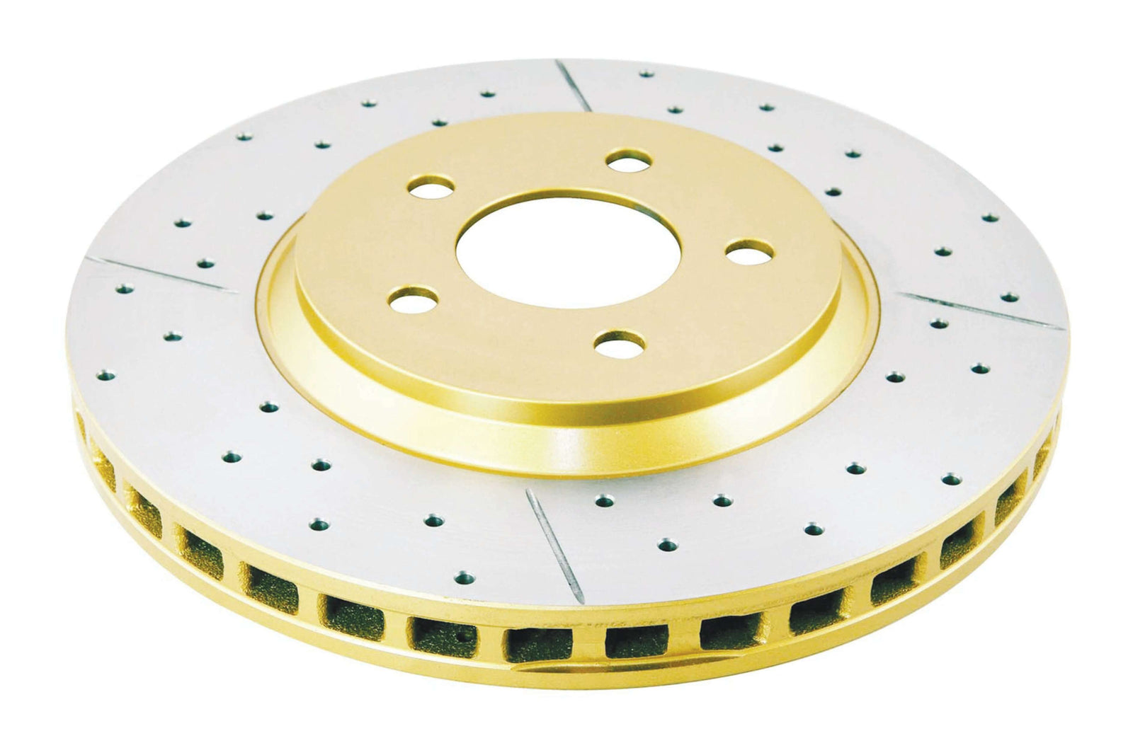 DBA 05-14 Ford Mustang GT Front Street Series Drilled & Slotted Rotor w/Gold Hat - DBA2113X