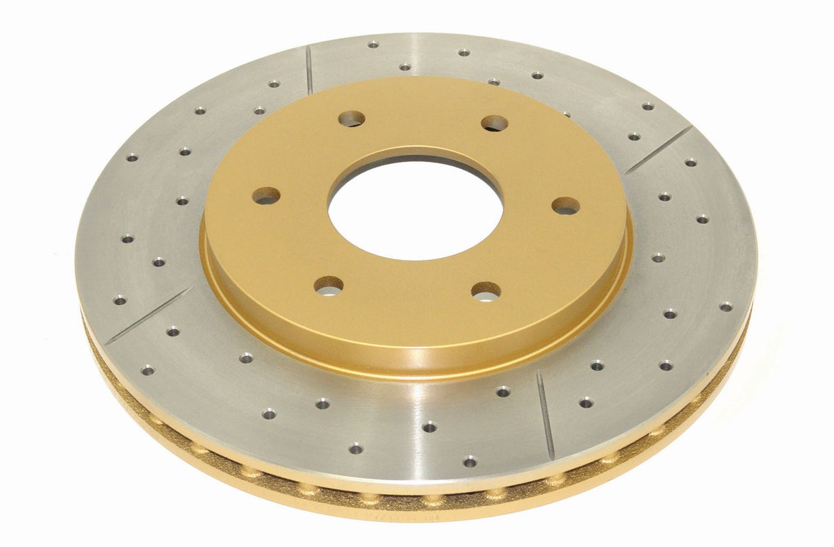DBA 04-07 Infiniti QX56 Front Street Series Drilled & Slotted Rotor w/Gold Hat - DBA2306X