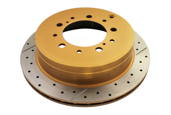 DBA 07+ Toyota Landcruiser 200 Series Rear Cross Drilled & Slotted Street Series Rotor - DBA2723X