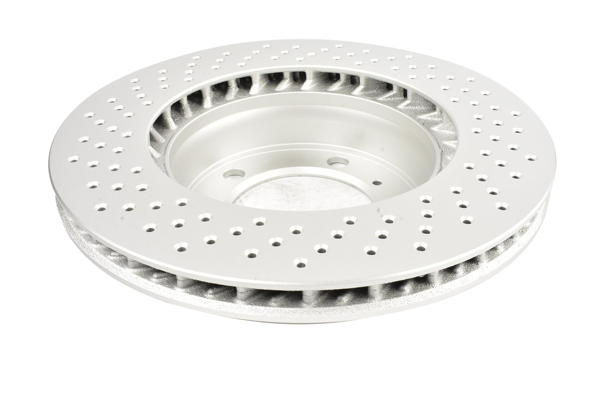 DBA 05-06 Porsche Boxster S (w/Iron Rotor) Coupe Front Right En-Shield OE Drilled Rotor - DBA3602OEXR