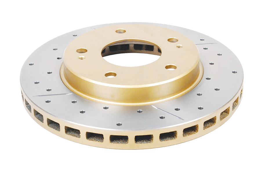 DBA 95-05 Chrysler Sebring Rear Rotor Front Street Series Drilled & Slotted Rotor w/Gold Hat - DBA421X