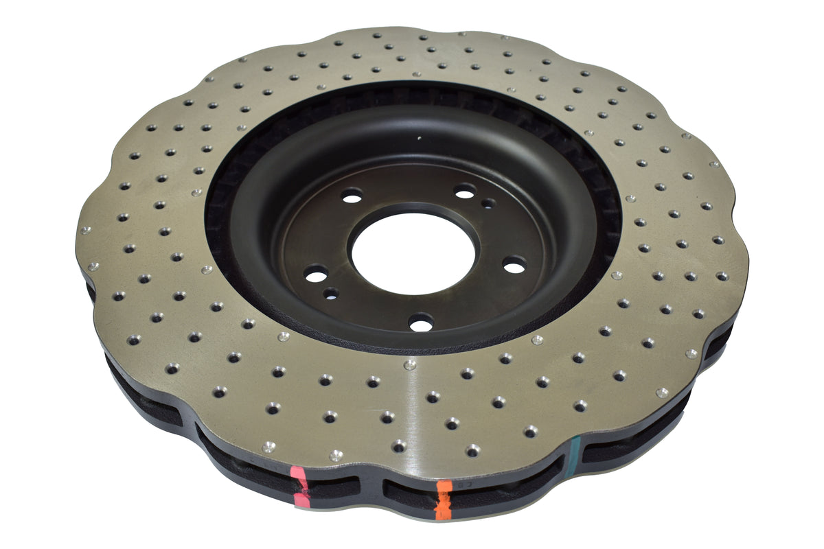 DBA 2008 Mitsubishi Lancer Evolution Front 4000 Series Drilled Wavey Rotor - DBA42224WXD