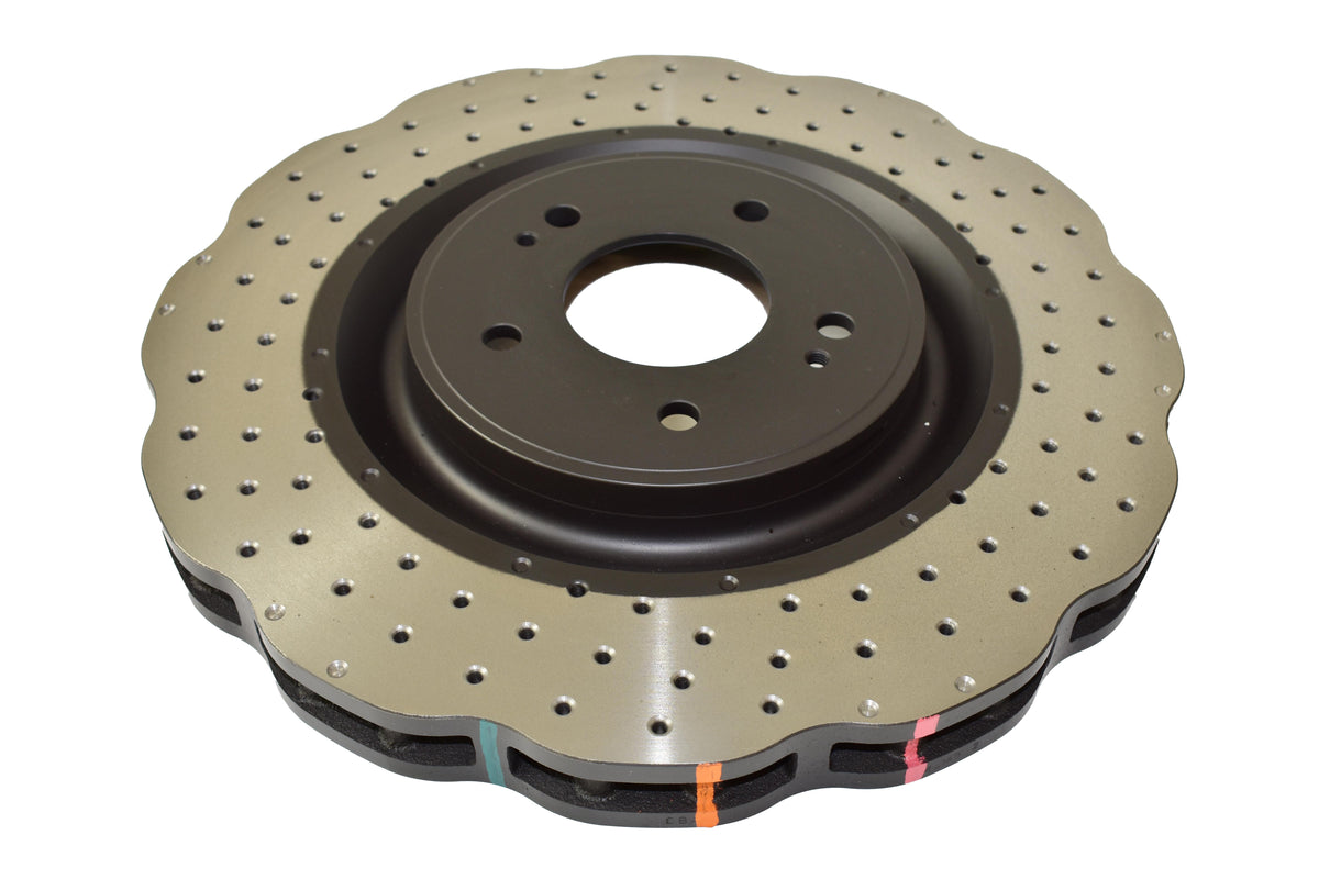 DBA 2008 Mitsubishi Lancer Evolution Front 4000 Series Drilled Wavey Rotor - DBA42224WXD