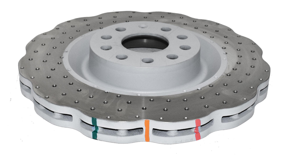 DBA 12-13 Volkswagen Golf R 2.0L Front 4000 Series Cross Drilled Rotor w/Silver Hat - DBA42808WSLVXD
