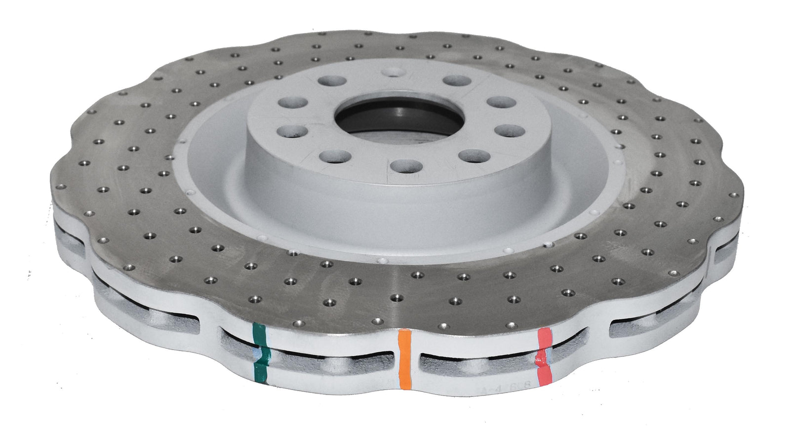 DBA 12-13 Volkswagen Golf R 2.0L Front 4000 Series Cross Drilled Rotor w/Silver Hat - DBA42808WSLVXD