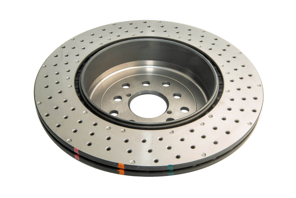 DBA 04-17 Subaru WRX STi Rear Crossdrilled/Dimpled 4000 XD Series Rotor - DBA43051XD-10