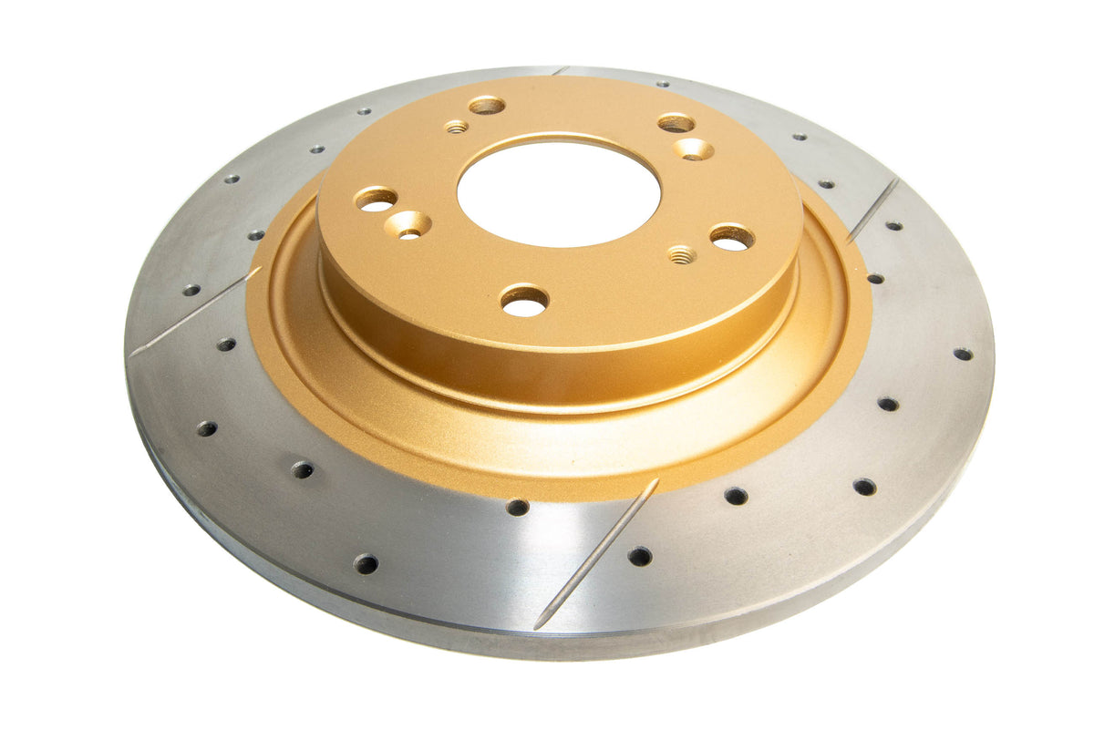 DBA 00-09 Honda S2000 Rear Street Series Drilled & Slotted Rotor w/Gold Hat - DBA483X